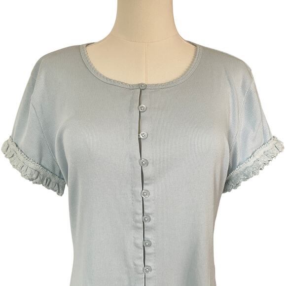 J.Crew Fine rib crochet-trim cardigan NWOT womens light blue size medium - Picture 5 of 11